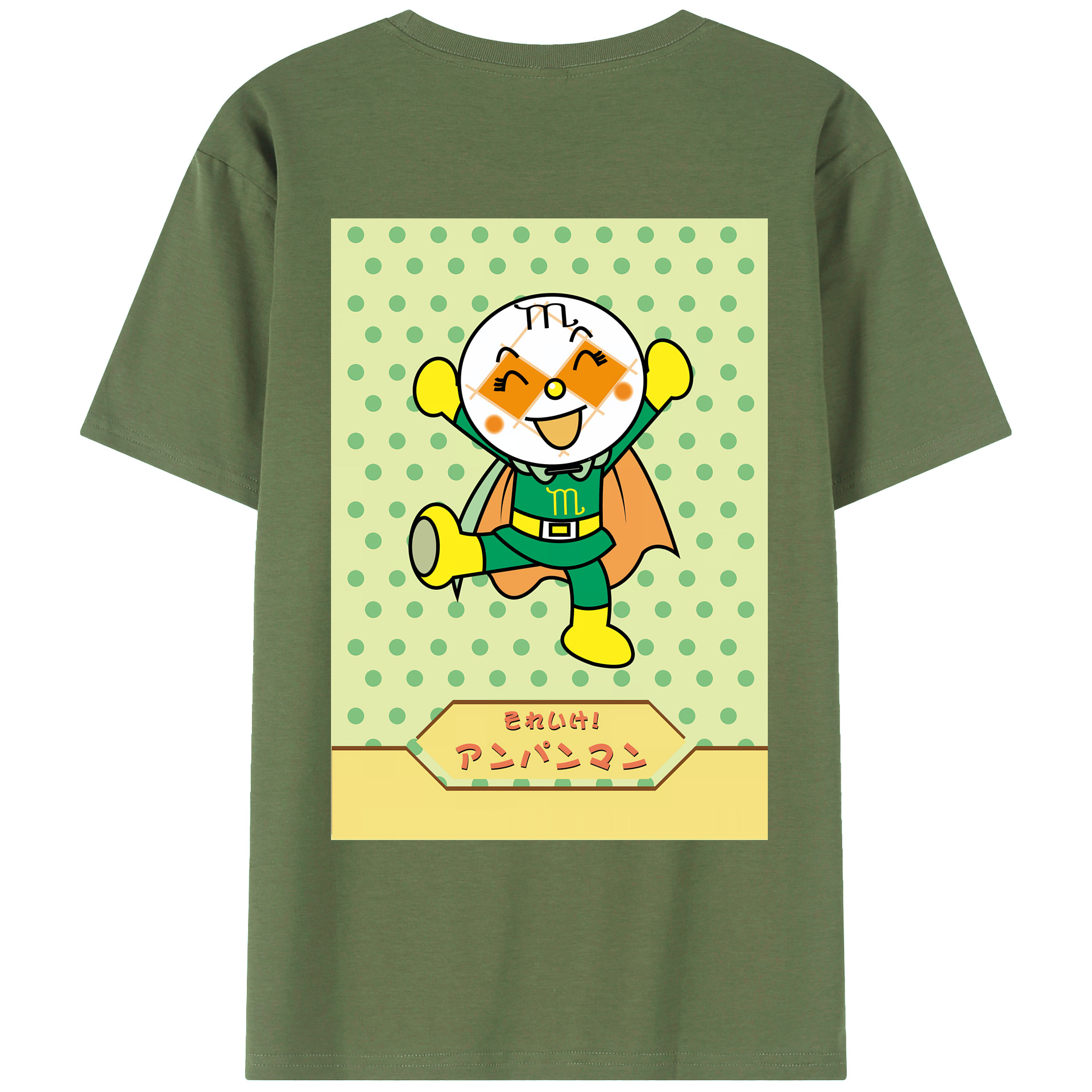 （画像用） アンパンマン Anpanman 綿100％ メンズ半袖Tシャツ（バックプリント） 通気性